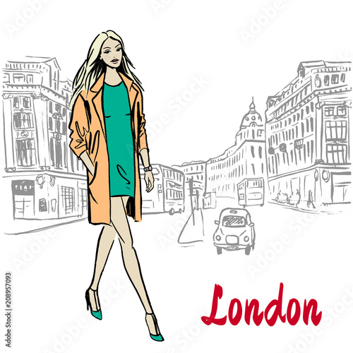 Obraz Kobieta spaceru w Londynie