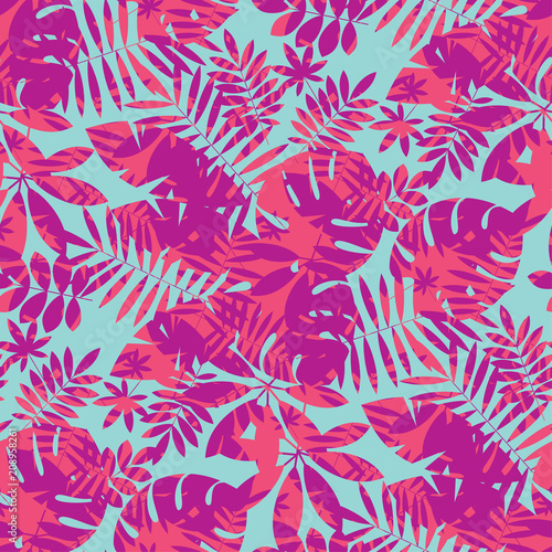Vivid bright jungle foliage...