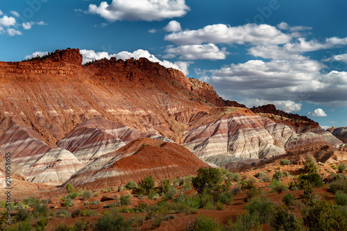 Beauty view of the rainbow-like layers of Grand Staircase Escalante National Monument in Paria Utah, USA.