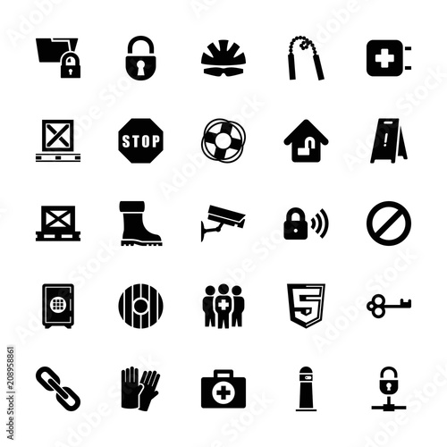 Collection of 25 safety filled icons