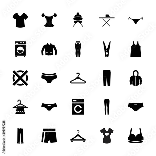 Collection of 25 clothes filled icons