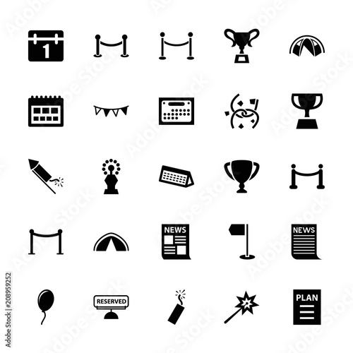 Collection of 25 event filled icons