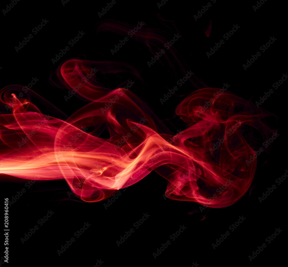 Red smoke on black background Red smoke on black background