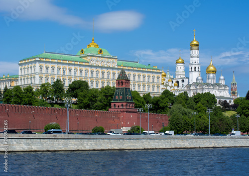 Moscow Kremlin with Grand Kremlin palace and Ivan the Great Bell tower, Russia