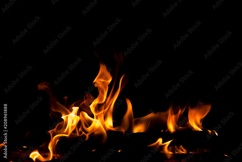 Abstract fire on black background Abstract fire on black background