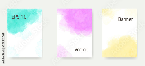 watercolor bright hand drawn vector paper texture background for card, text design, print.