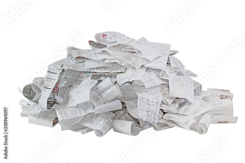 Paper Receipt Pile photo