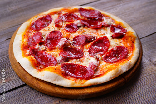 Classical pepperoni pizza, Italian recipe