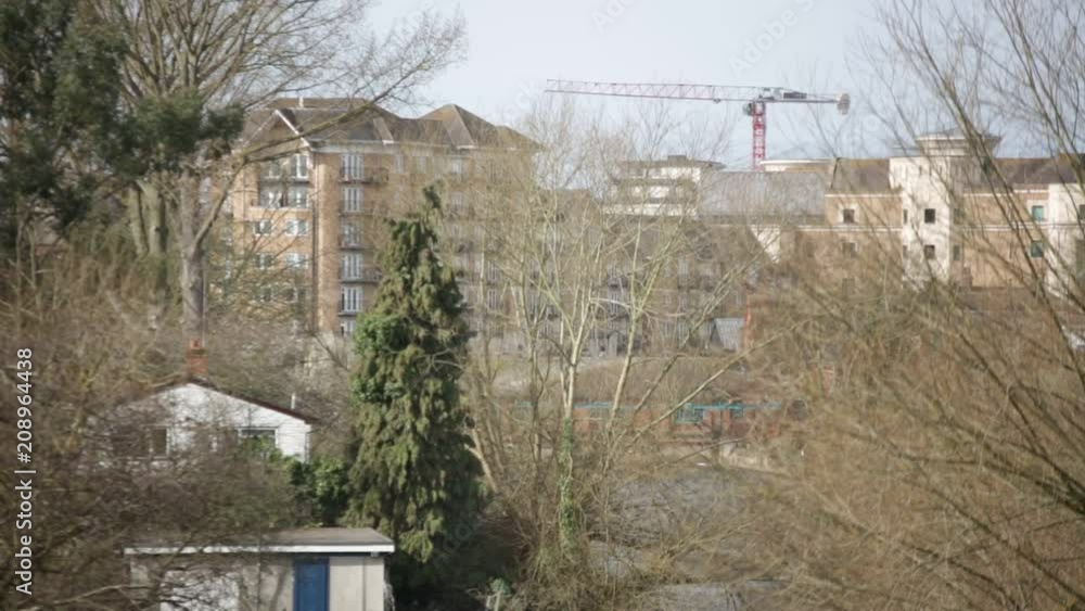 Building site in an English town Building site in an English town