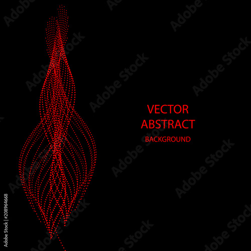 Red waves of dots on a dark background.
