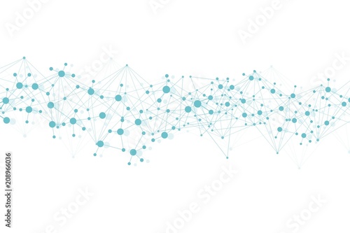 Science network pattern, connecting lines and dots. Global network connection vector