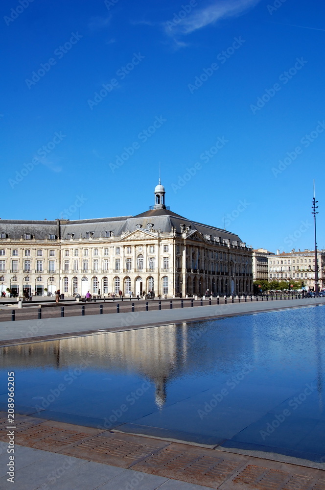 Naklejka premium Place de la Bourse in Bordeaux, France was designed by the royal architect Jacques Ange Gabriel in 1775 
