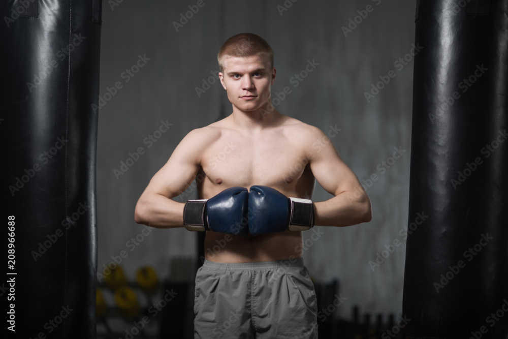 Young boxer in Boxing gloves