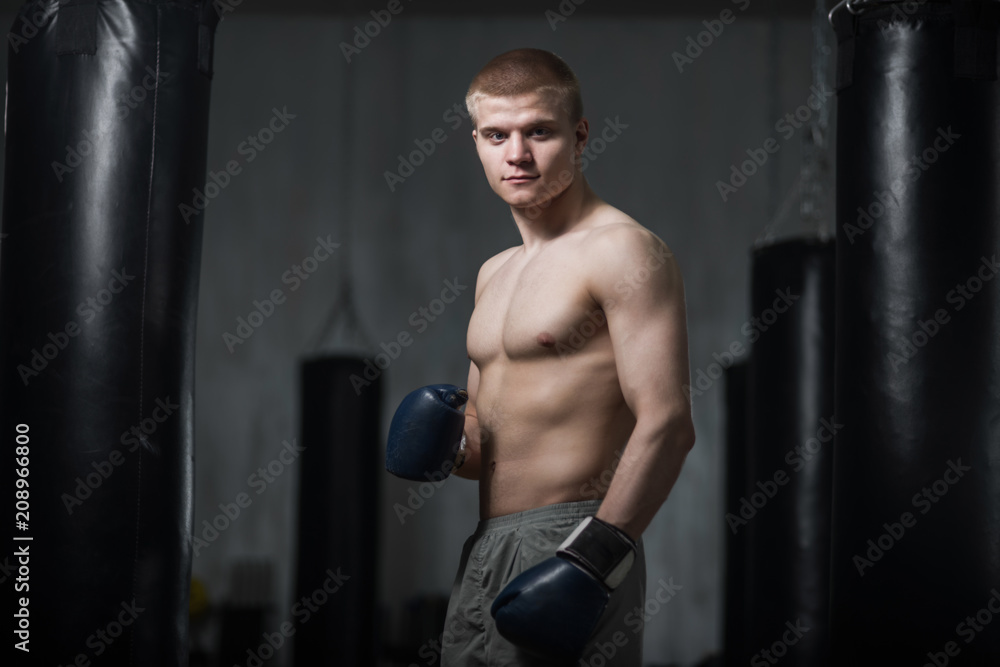 Young boxer in Boxing gloves