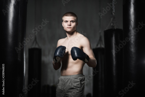 Young boxer in readiness
