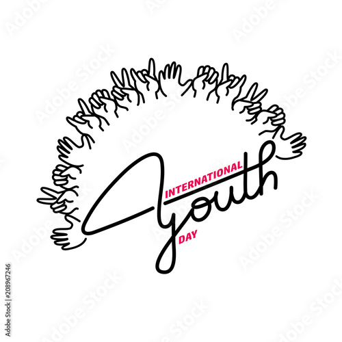 Vector illustration of International Youth Day. 