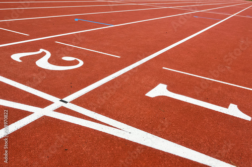 Lanes on a running track