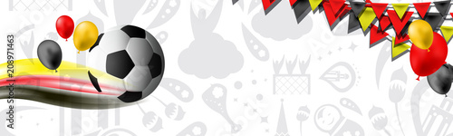 Football/soccer 2018 for Germany supporter with abstract transparent brush Germany Flag and ball.