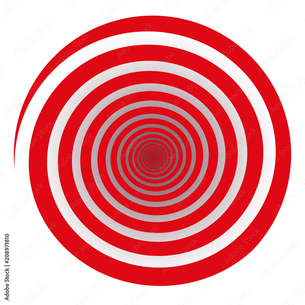 Red spiral. Isolated vector illustration on white background. Red spiral. Isolated vector illustration on white background.
