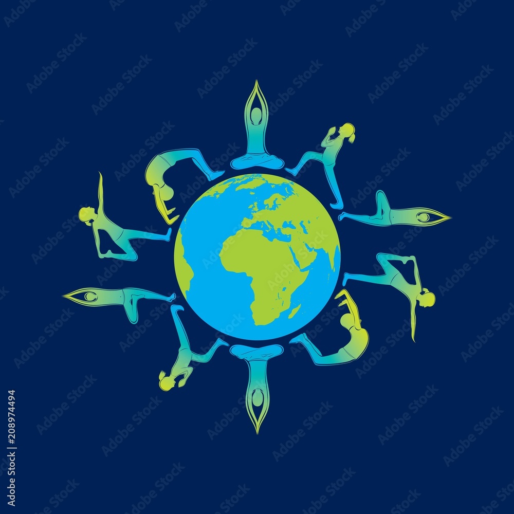 illustration of International Yoga Day Greeting illustration of International Yoga Day Greeting