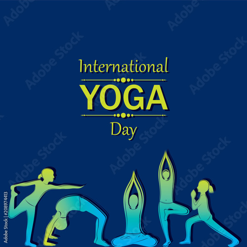 illustration of International Yoga Day Greeting