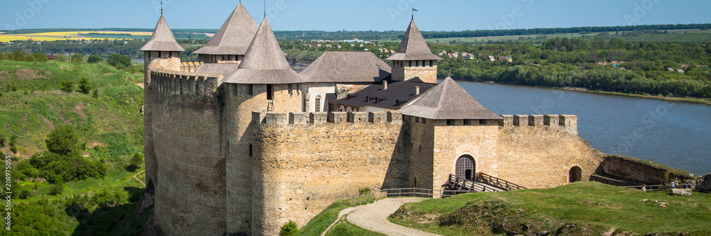 Fototapeta premium Khotyn fortess, castle in Ukraine.