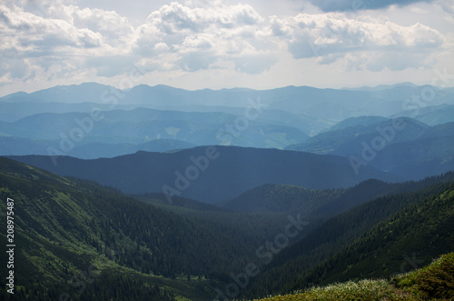 The landscape on the Carpathian Mountains in Ukraine