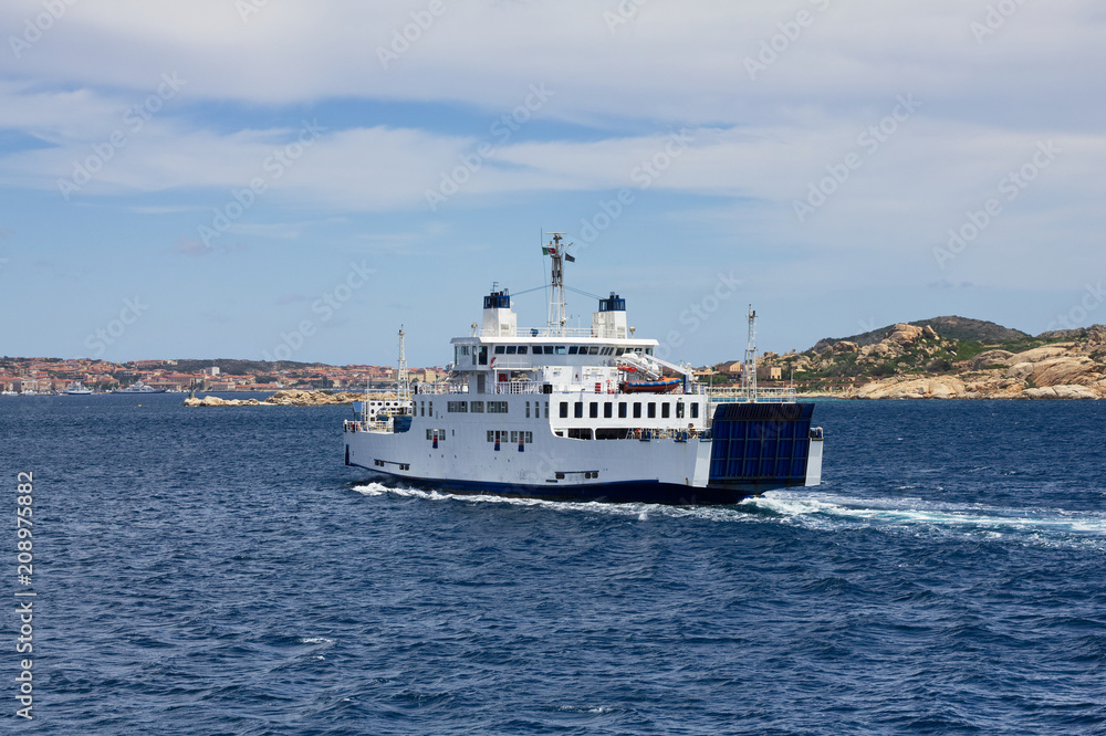 Ferry boat at Sardegna coastline, Italy