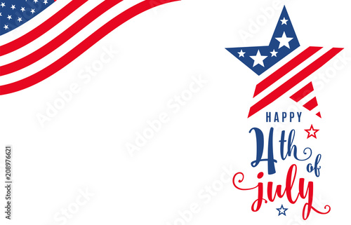 Fourth of July. 4th of July celebration holiday banner