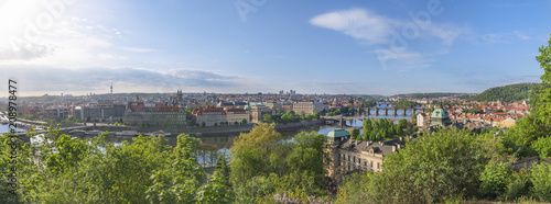 Prague city panorama in summer