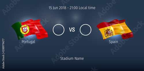 Soccer match - Football match. Portugal vs Spain