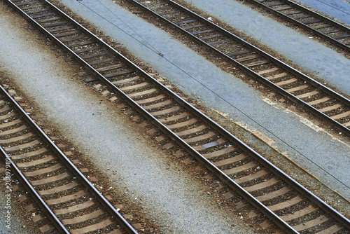 Railroad tracks view from top