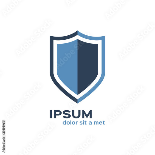 Shield vector flat icon, silhouette. Security logo.
