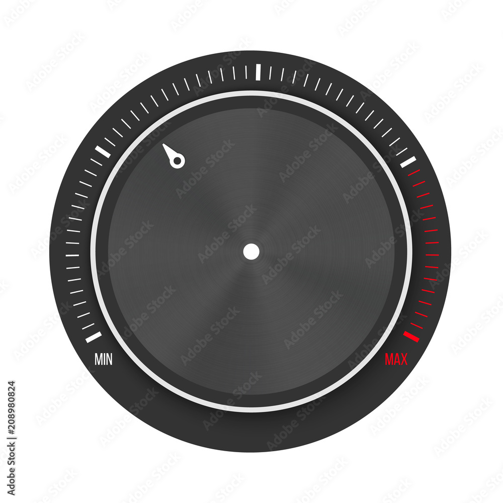 Creative vector illustration of dial knob level technology settings, music metal button with circular processing isolated on background. Sound control. Art design. Abstract concept graphic element Creative vector illustration of dial knob level technology settings, music metal button with circular processing isolated on background. Sound control. Art design. Abstract concept graphic element