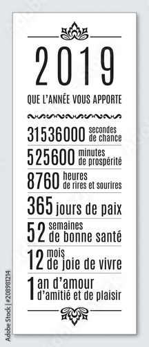 2019-Carte de vœux mois, semaines, heures-2