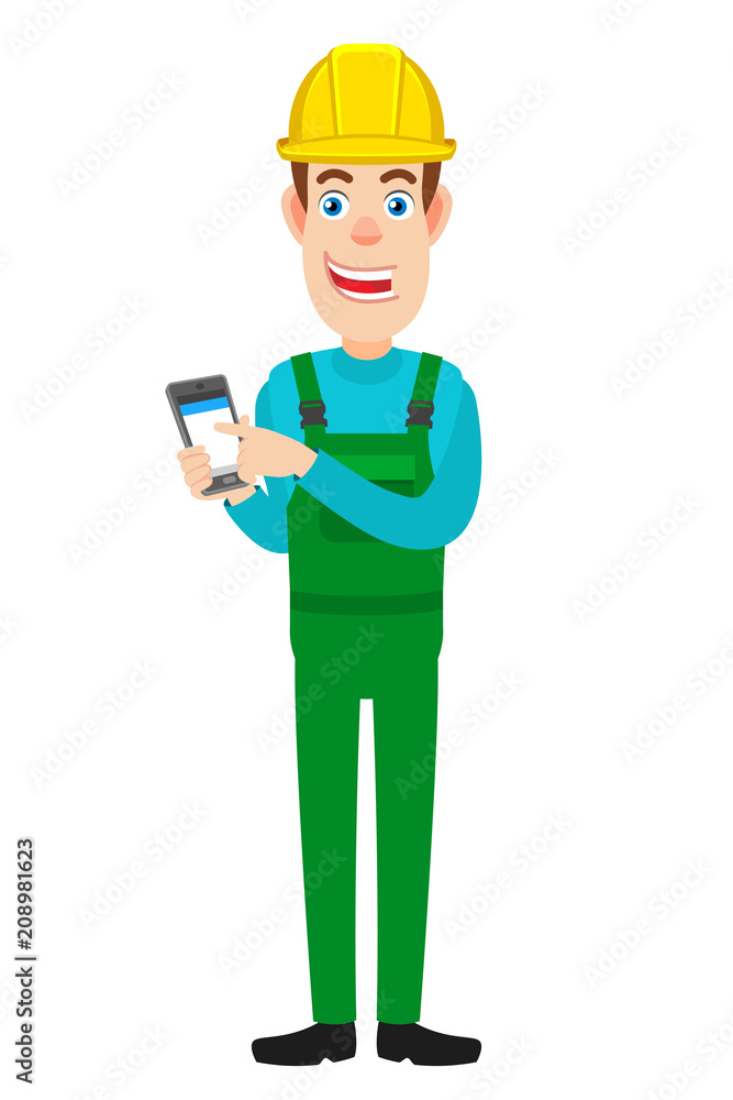 Builder using mobile phone