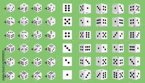 Creative vector illustration of isometric 3d gambling dice combination isolated on transparent background. Art design game. Abstract concept graphic casino 24 turns cube element