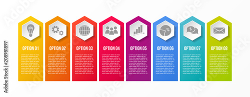 Template of infographic with different options. Vector.