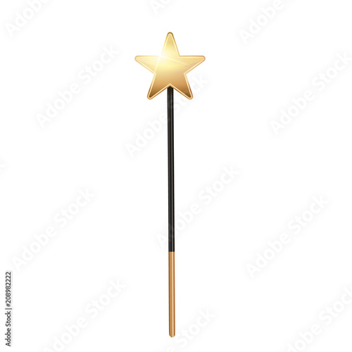 Creative vector illustration of miracle magical stick with sparkle isolated on transparent background. Art design wizard wand tool glow. Abstract concept graphic stars, lights, energy element