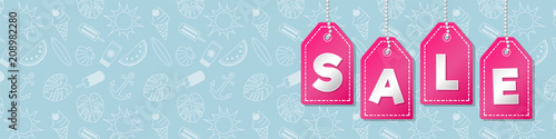 Summer Sale - layout of banner. Vector.