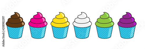 Set cupcake o gelati con bicchierino di vari gusti e colori 