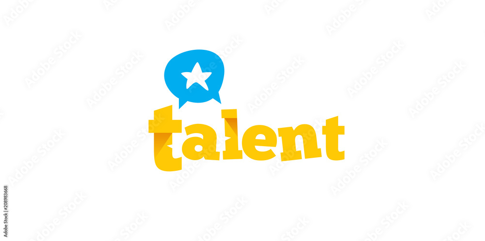 Vector talent logo with star, conversation, headhunting and business ...