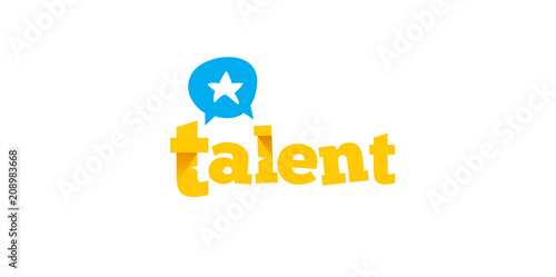 Vector talent logo with star, conversation, headhunting and business concept