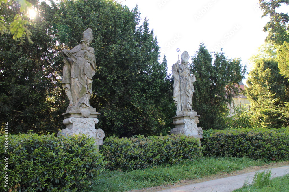 Statues in  Archbishop garden, Kroměříž castle, Moravia, Czech republic