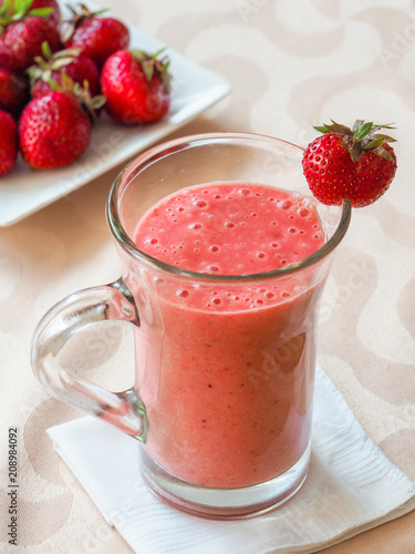 Wallpaper Mural Strawberry smoothie with banana and milk Torontodigital.ca