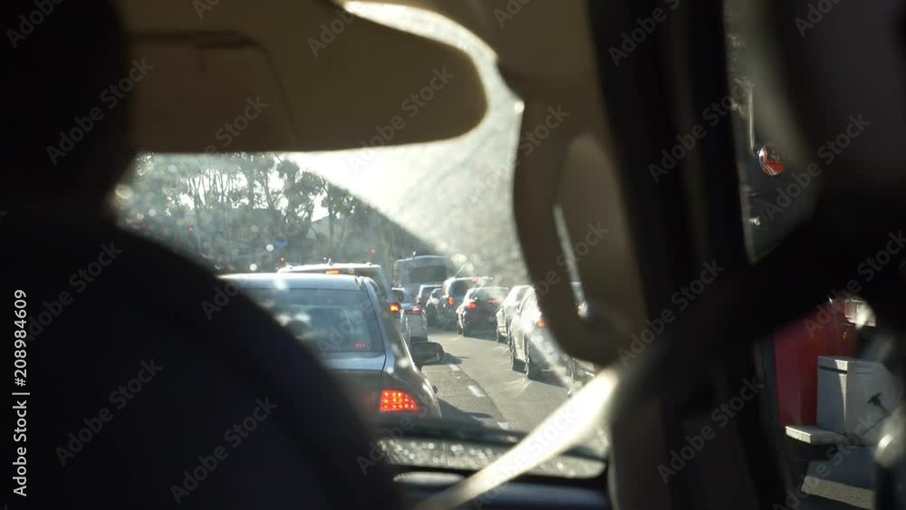Car stuck in traffic jam in California in slow motion 180fps Car stuck in traffic jam in California in slow motion 180fps