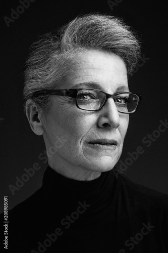 Portrait of mature woman with glasses