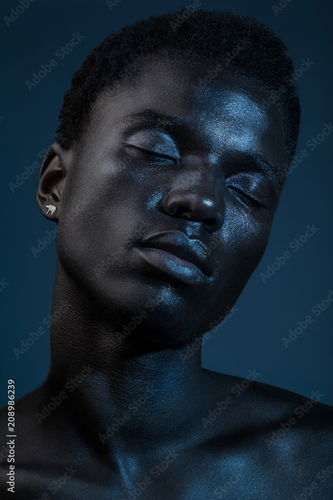 Portrait of man with eyes closed Portrait of man with eyes closed