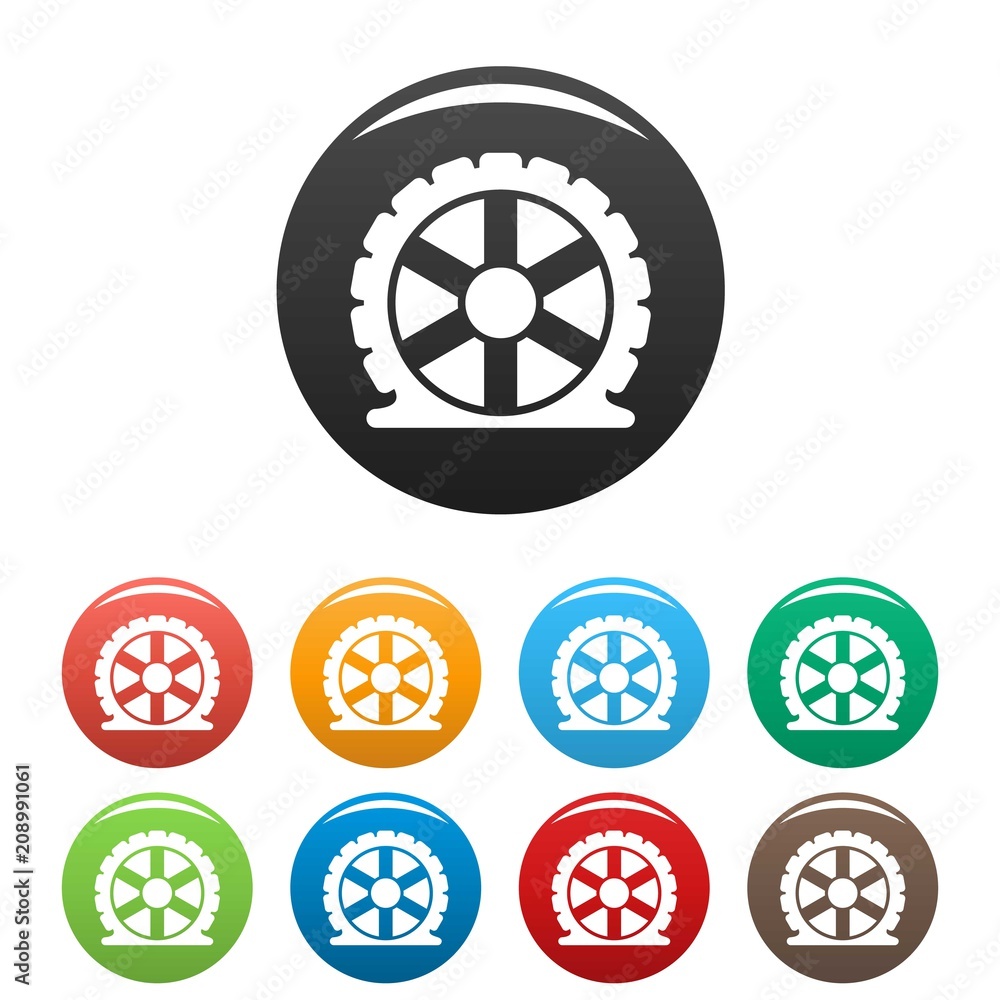 Fototapeta premium Auto tire icon. Simple illustration of auto tire vector icons set color isolated on white