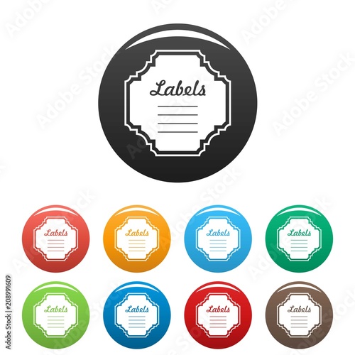 Label tag icon. Simple illustration of label tag vector icons set color isolated on white